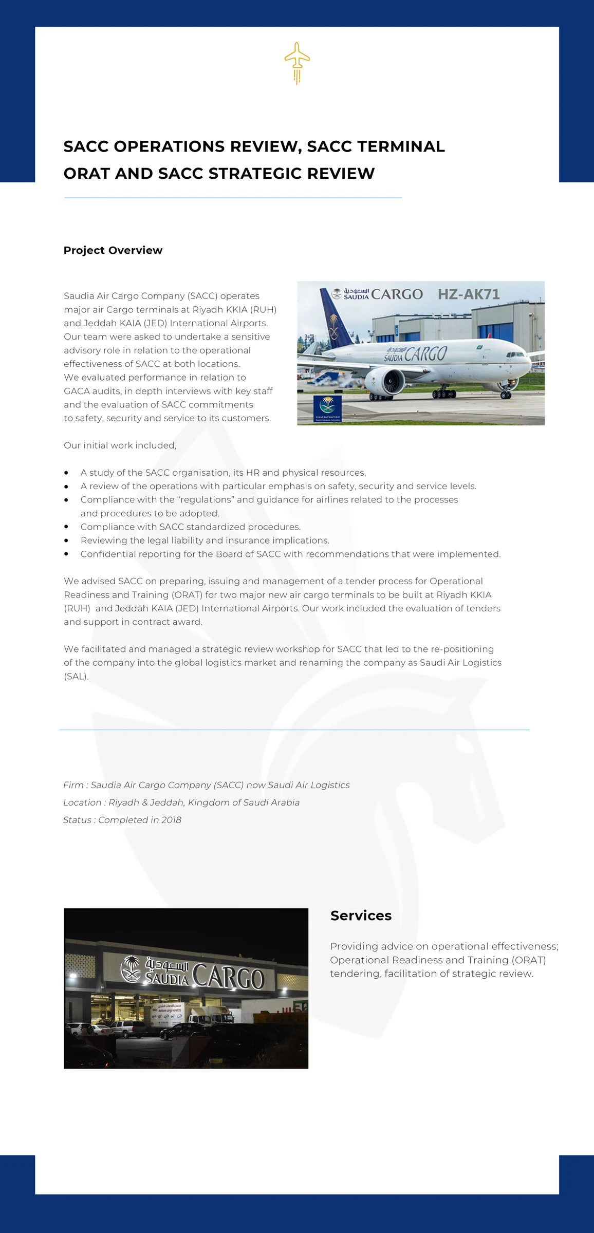 SACC Operations Review, SACC Terminal ORAT and SACC Strategic Review