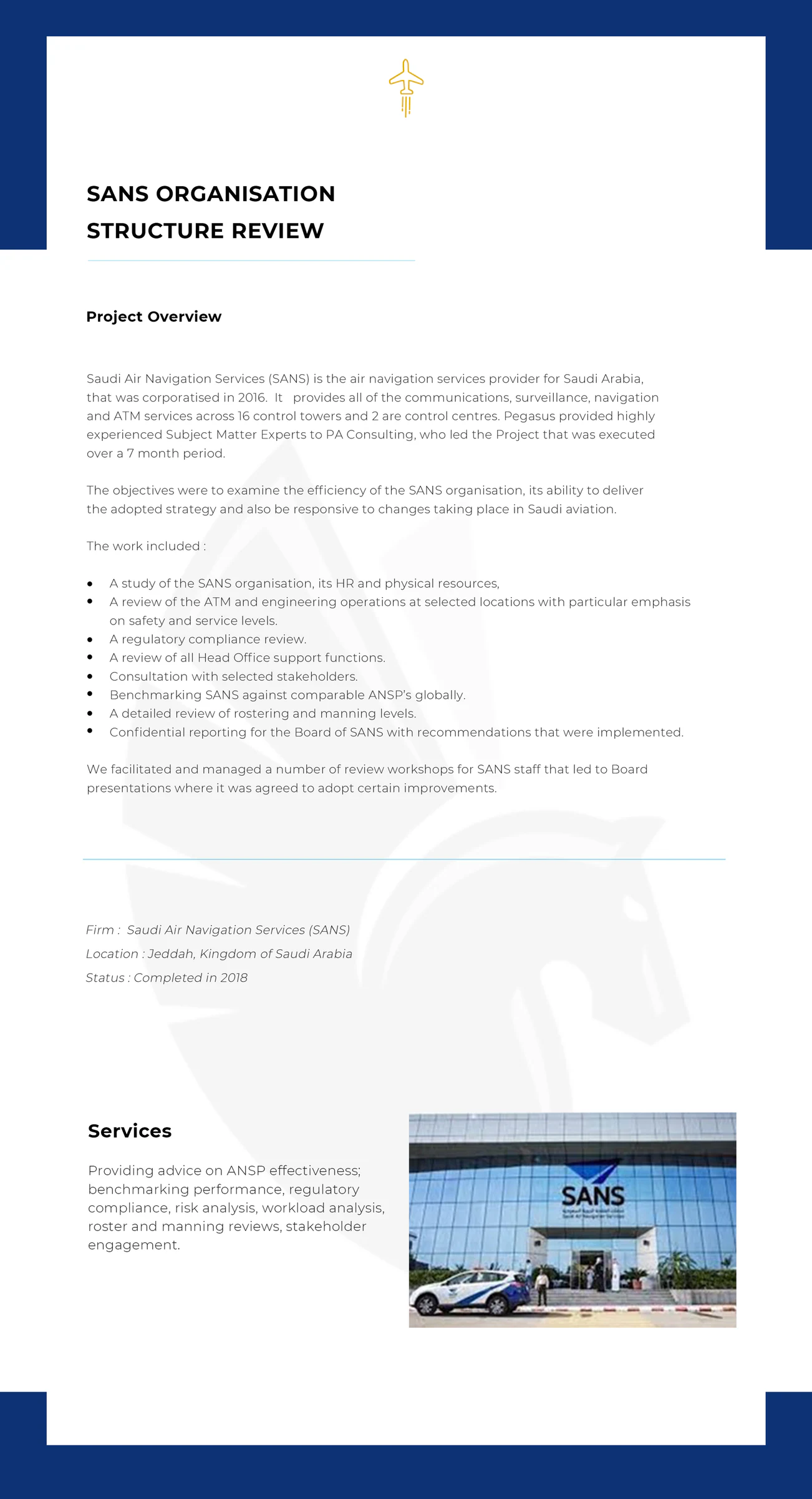 SANS Organisation Structure Review