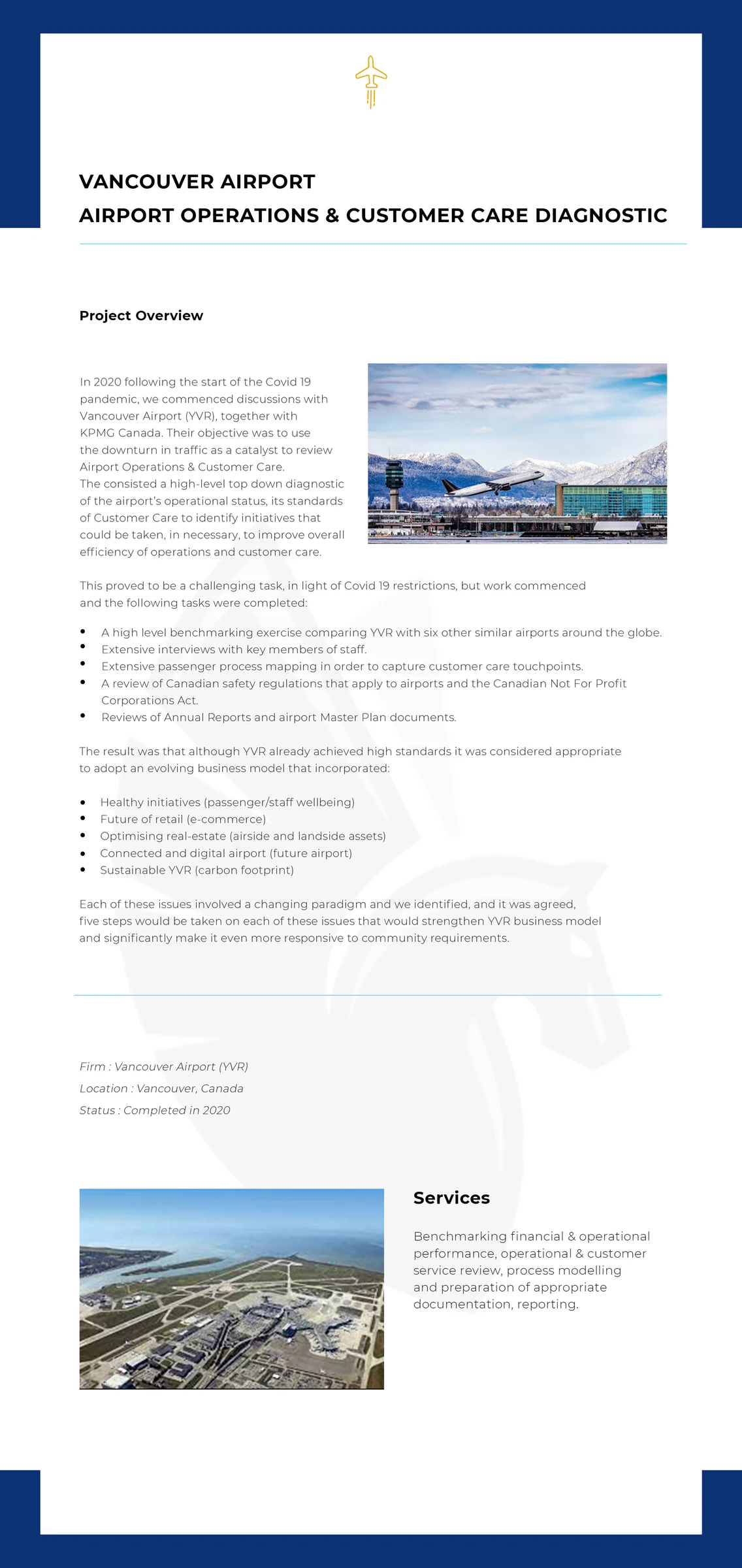 Vancouver Airport – Airport Operations & Customer Care Diagnostic